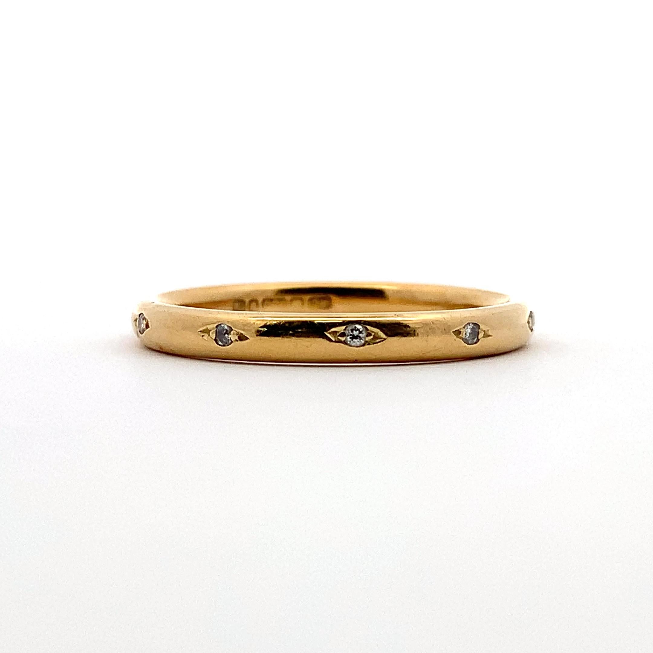 Diamant Ewigkeit Ehering Ring 18k Gelbgold (Rundschliff) im Angebot