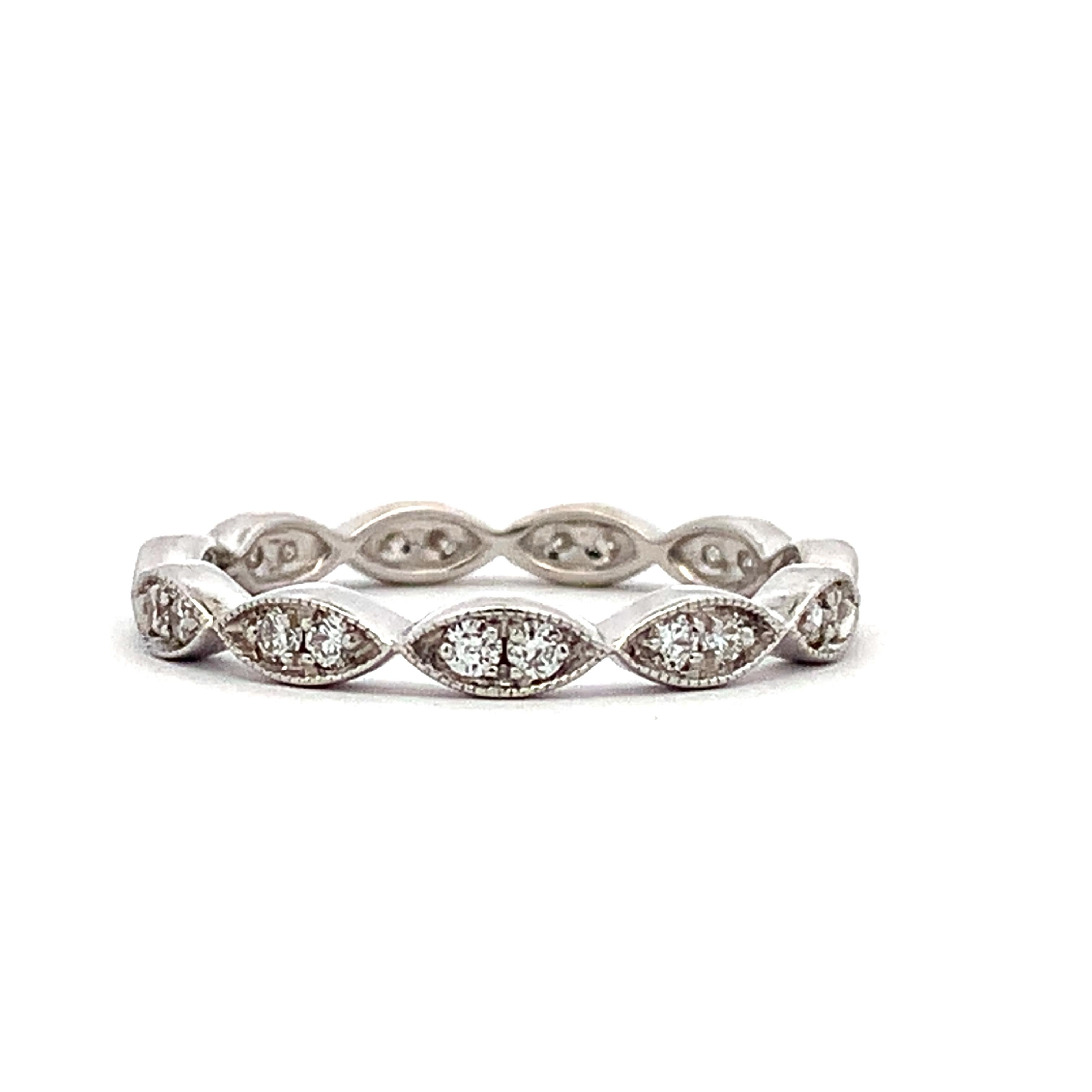 Alianza eternidad diamante oro blanco 18k Corte redondo en venta