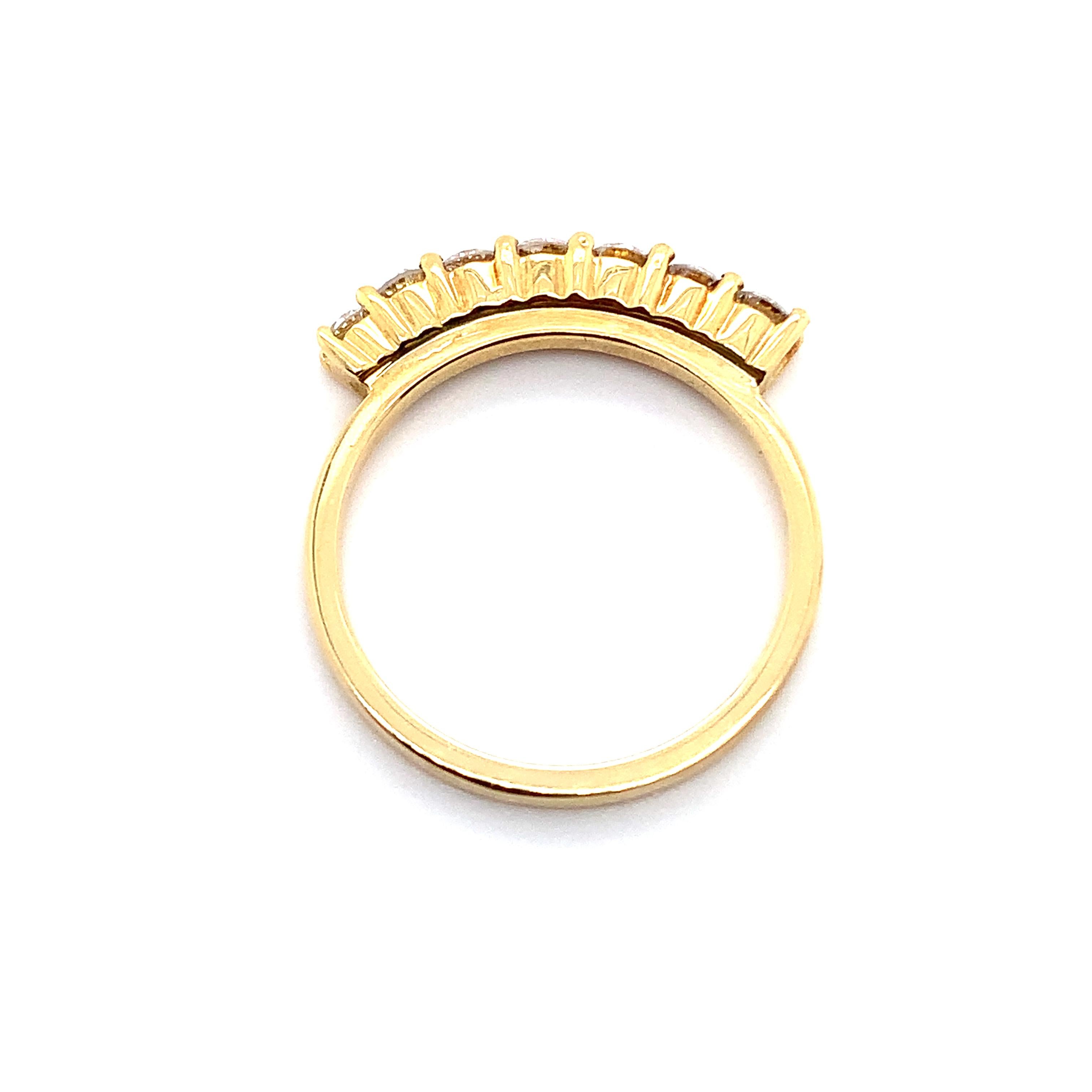Modern Diamond eternity wedding ring 18k yellow gold For Sale