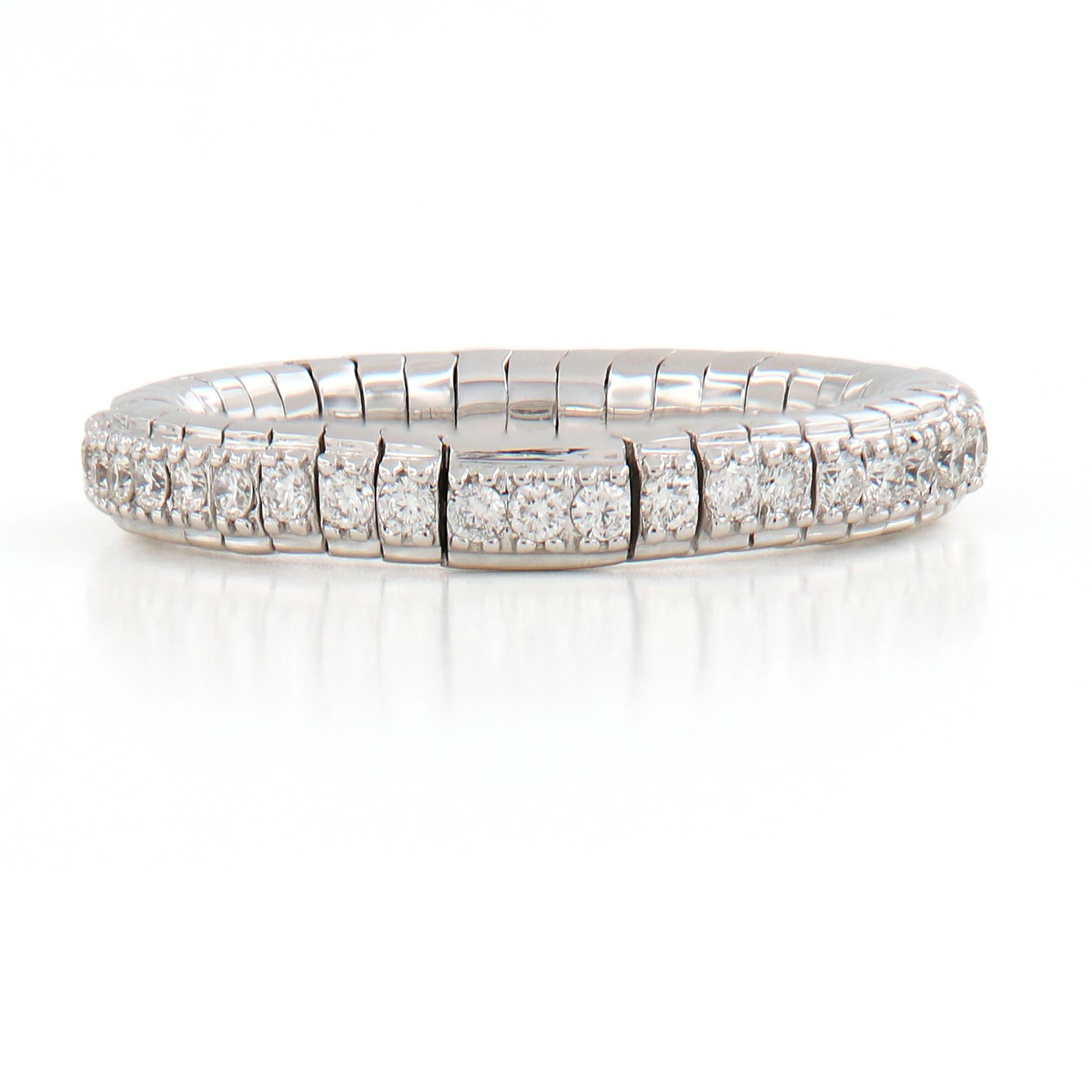 Women's Diamond Eternity White Gold Flexible Band Ring