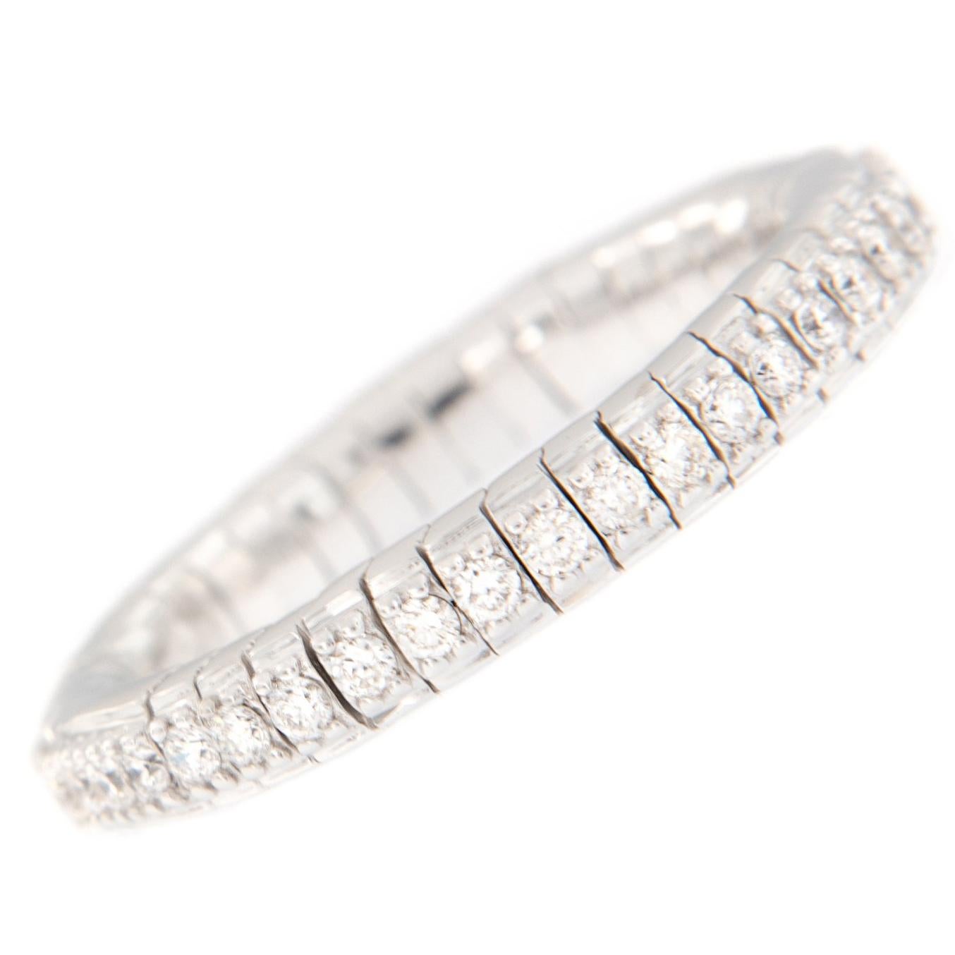Diamond Eternity White Gold Flexible Band Ring