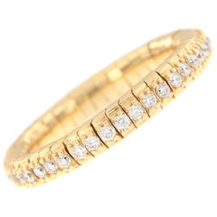 Diamond Eternity Yellow Gold Flexible Band Ring