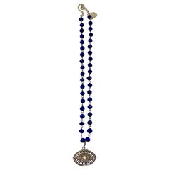 Diamond Evil Eye of Lapis Necklace