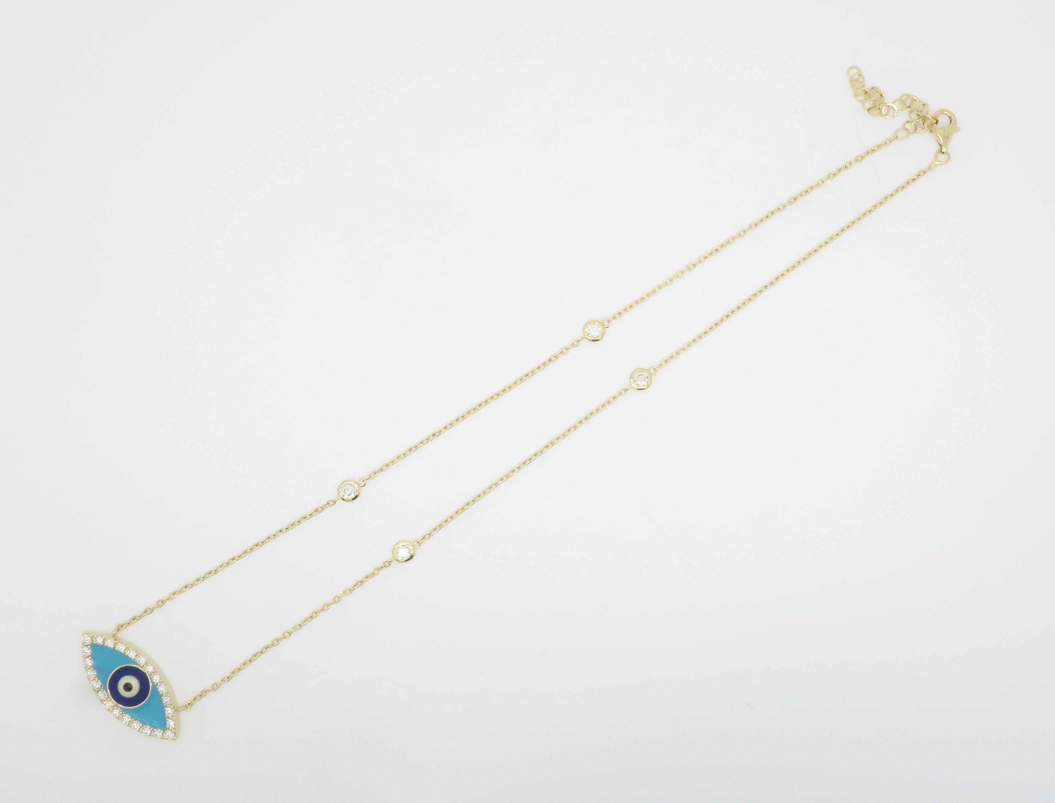 Collana con diamanti a forma di occhio maligno in vendita 3