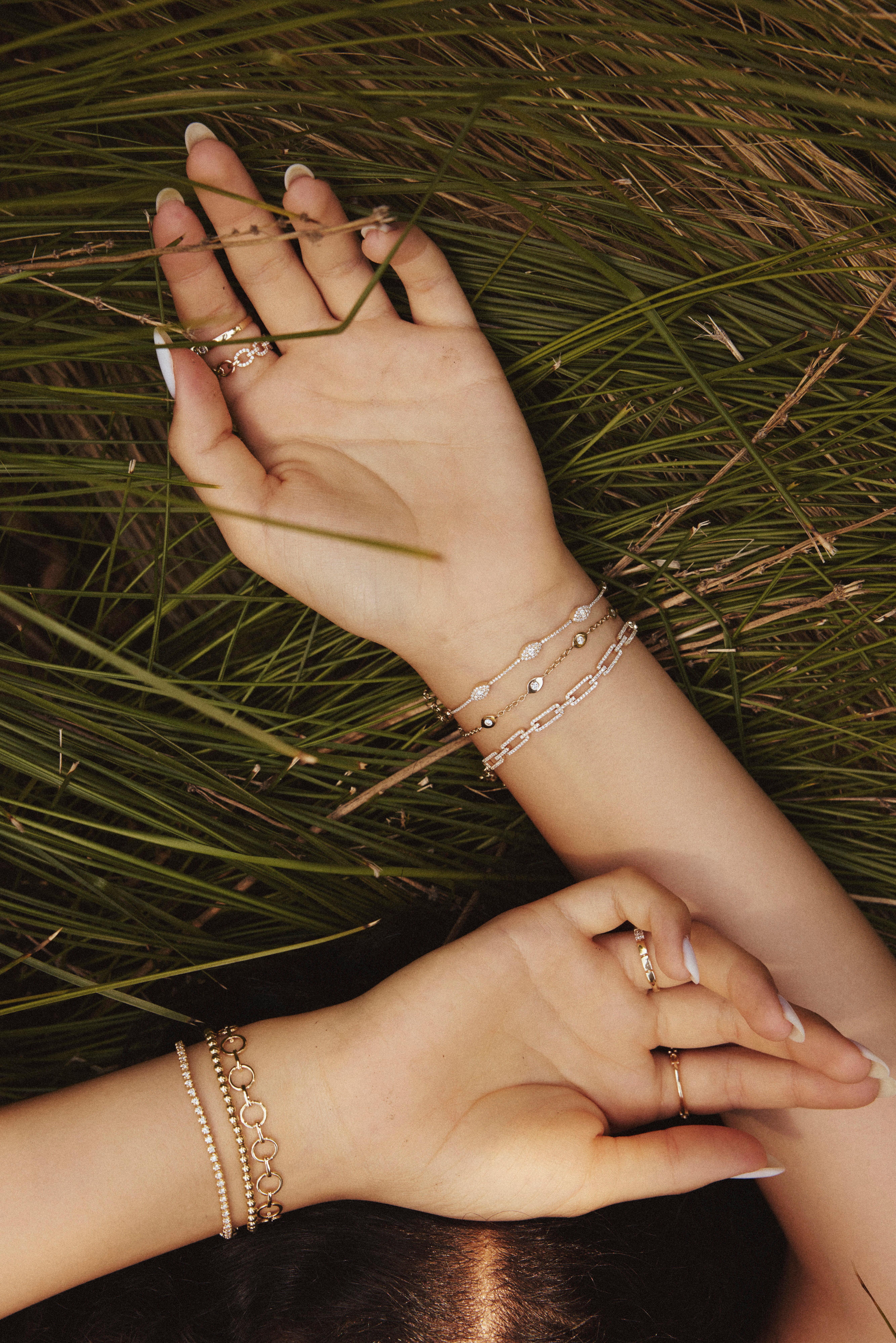 Pulsera de cadena con ojo de diamante Artesano en venta