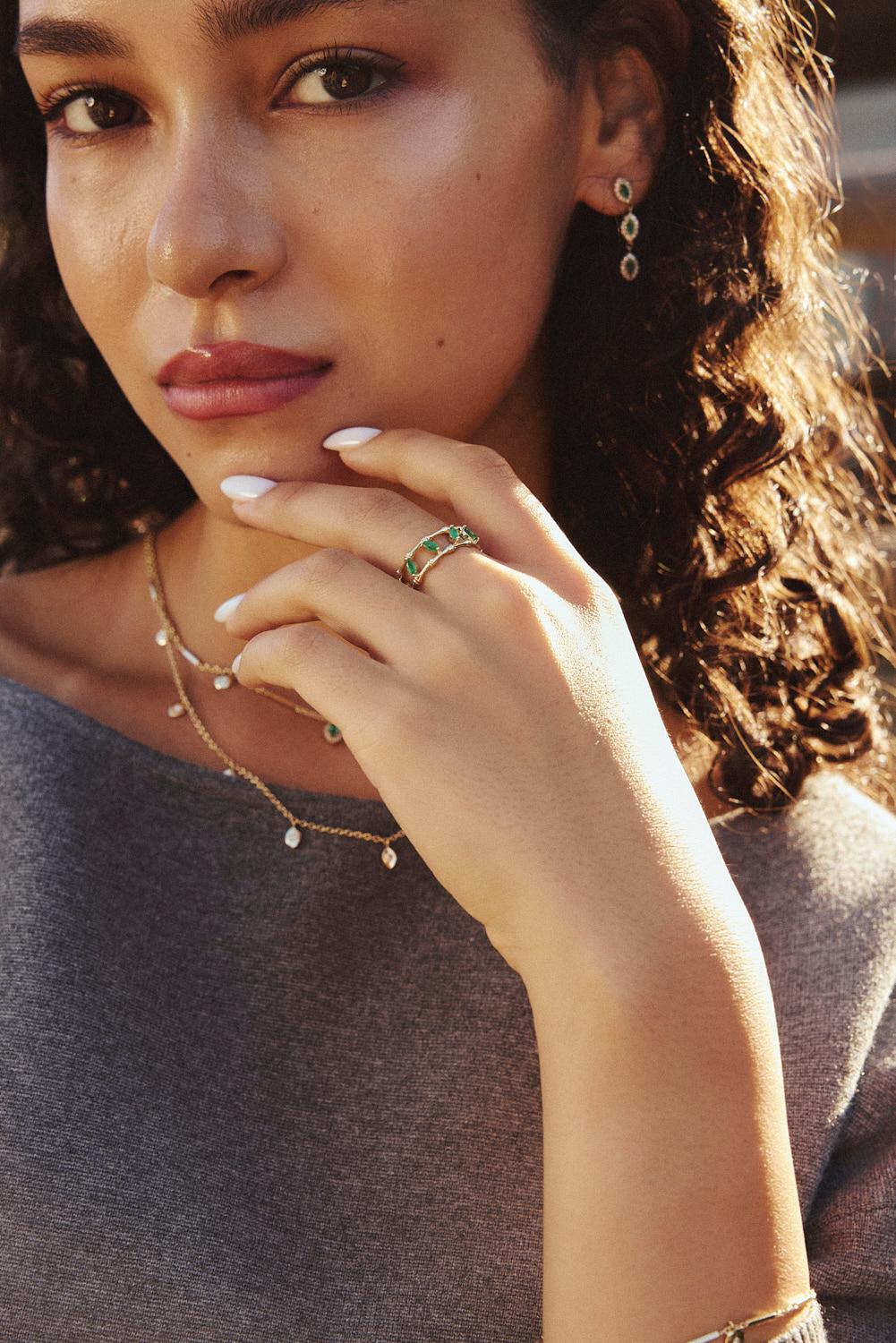 Artigiano Collana a catena con occhio di diamante in vendita