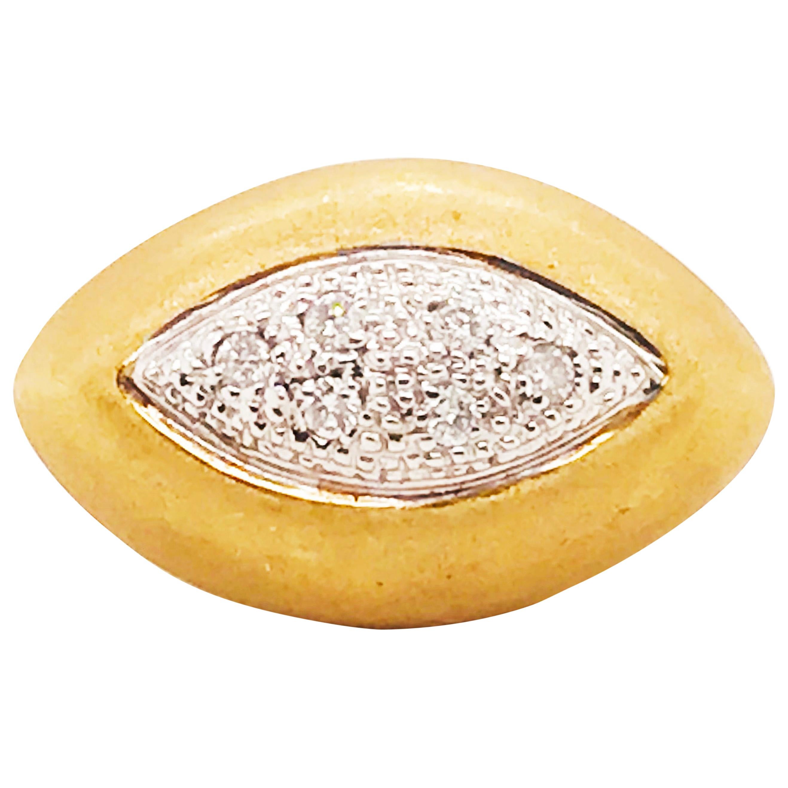 Diamond Eye Ring 18 Karat Gold Round Pave Diamond Eye Custom Satin Ring Design