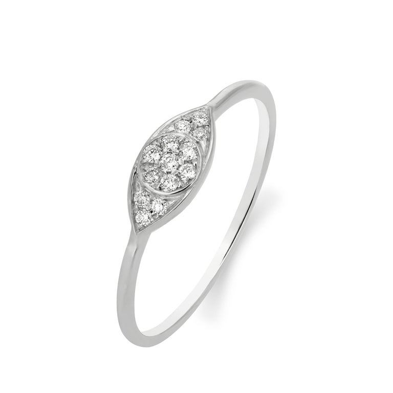 Eye Rings Diamond Luxle Diamond Eye Ring in 18K White Gold For Sale at 1stDibs