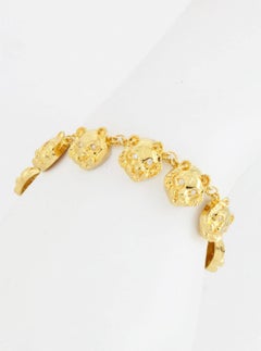 Diamond Eyes 18 Karat Gold Tiger Head Bracelet by John Landrum Bryant