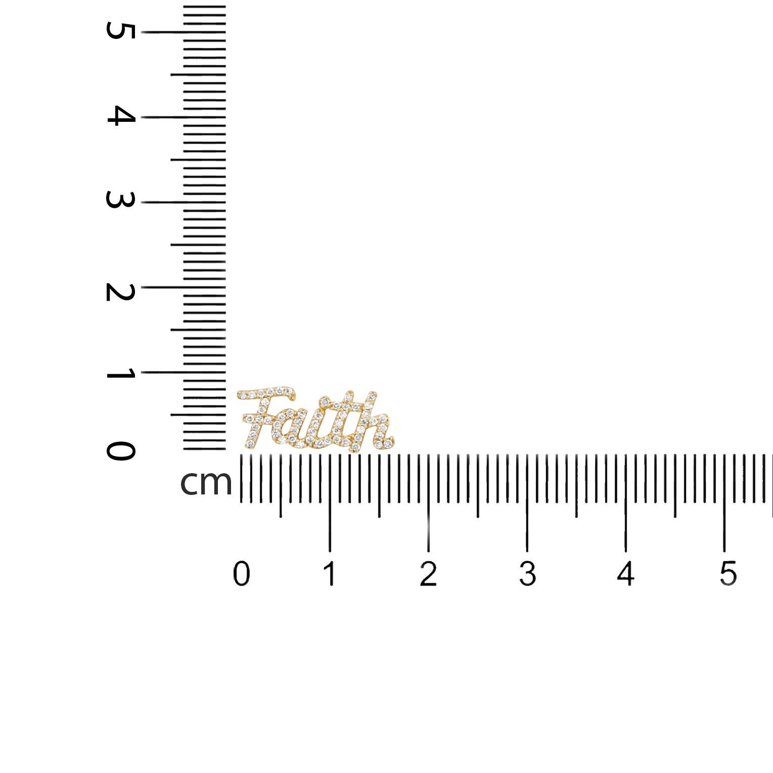 Diamond Faith Charm Bracelet in 18k Solid Gold For Sale 5