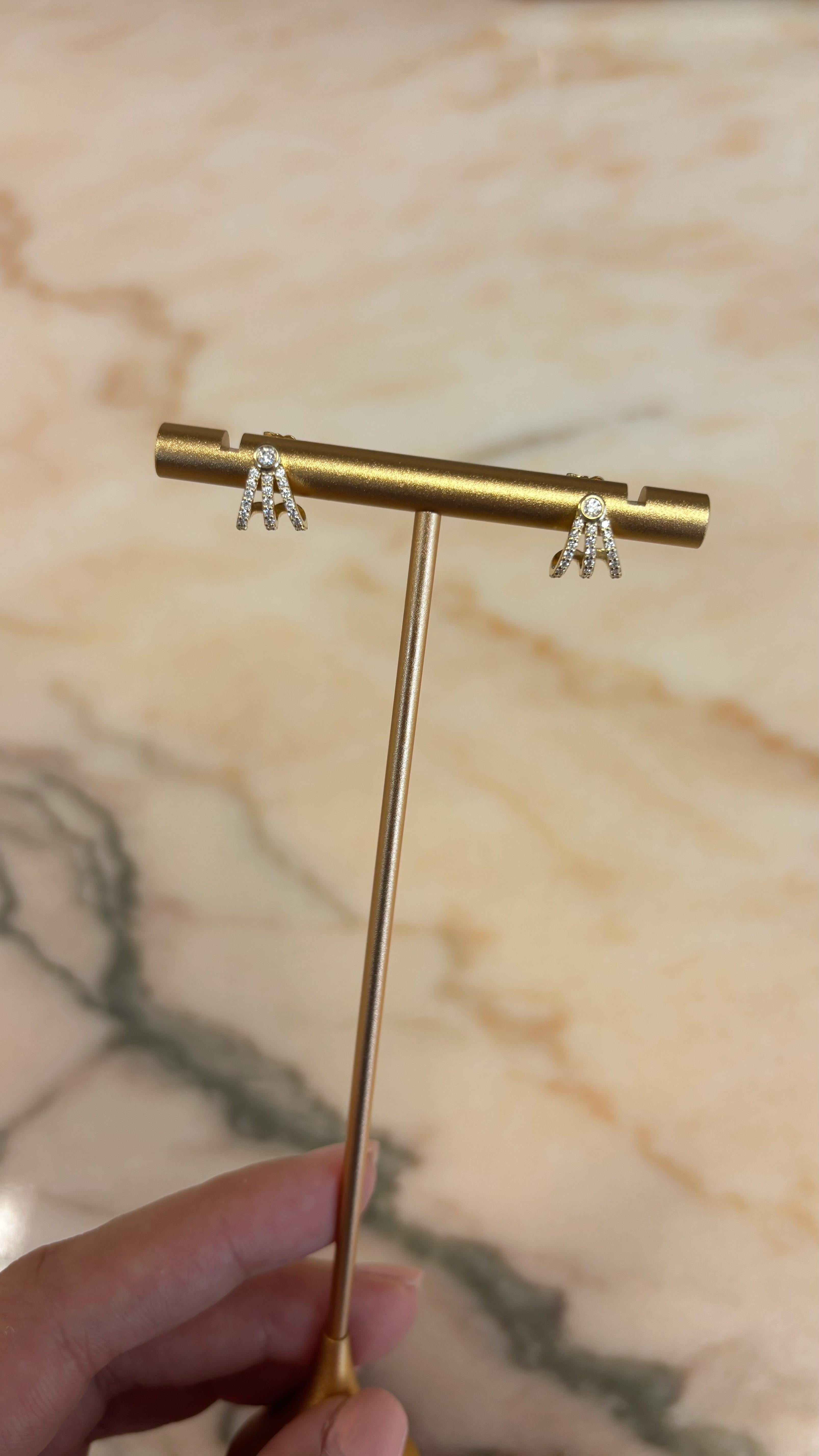 Pendientes de diamantes 0,27cts, Oro 18K en venta 2