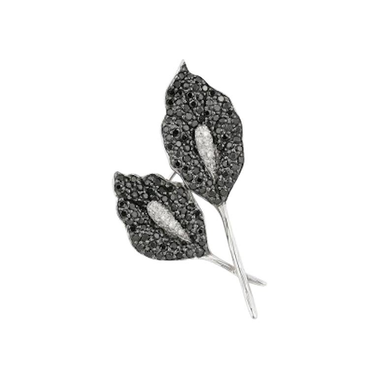 Diamond Fancy Spinel White Gold Brooch For Sale