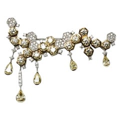 Diamond Fancy Yellow Gold Brooch