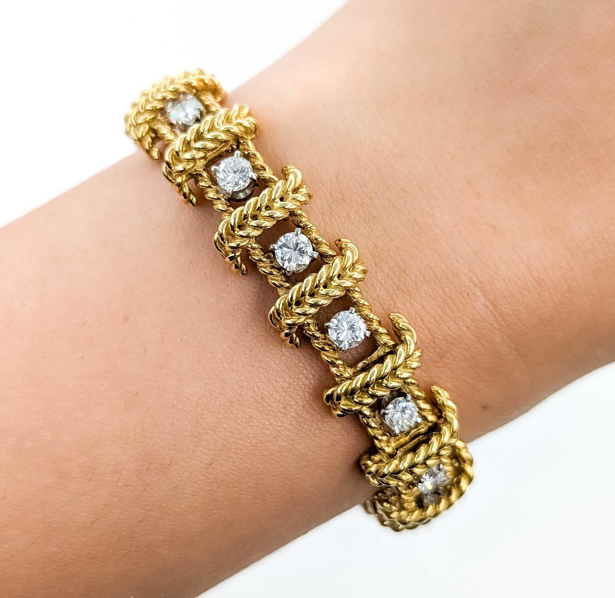 Contemporary Diamond Fashion Bracelet in 18k Braided Design