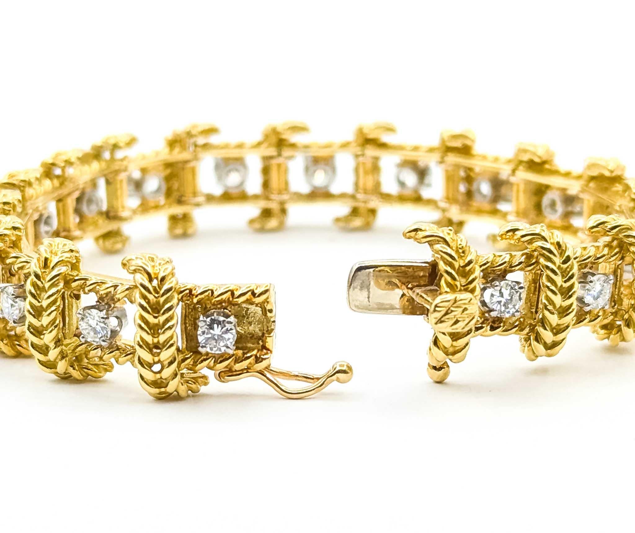 Women's or Men's Diamond Fashion Bracelet in 18k Braided Design