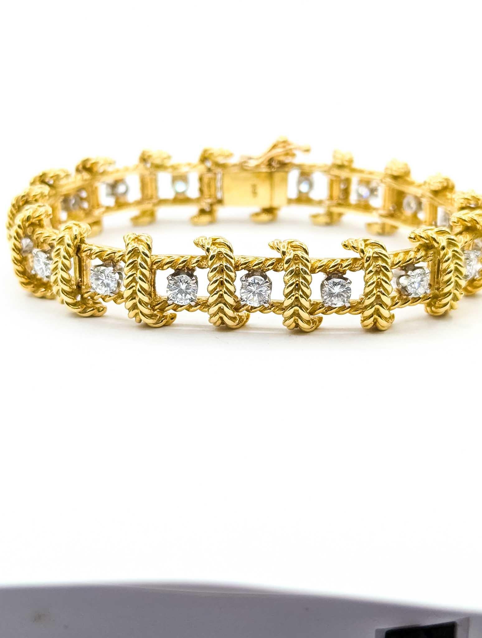 Diamond Fashion Bracelet in 18k Braided Design 3