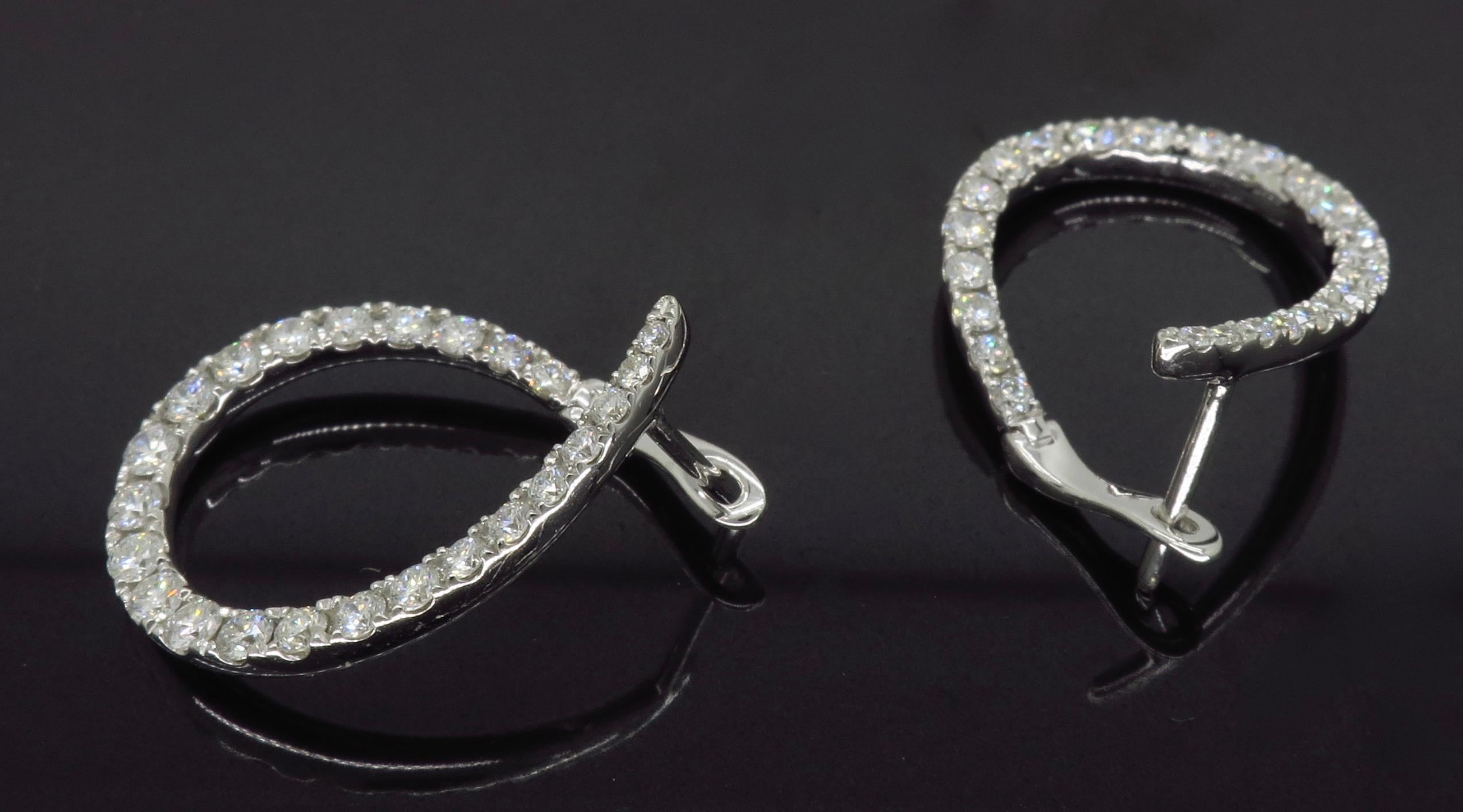 Diamond Fashion Earrings in 18 Karat White Gold 2