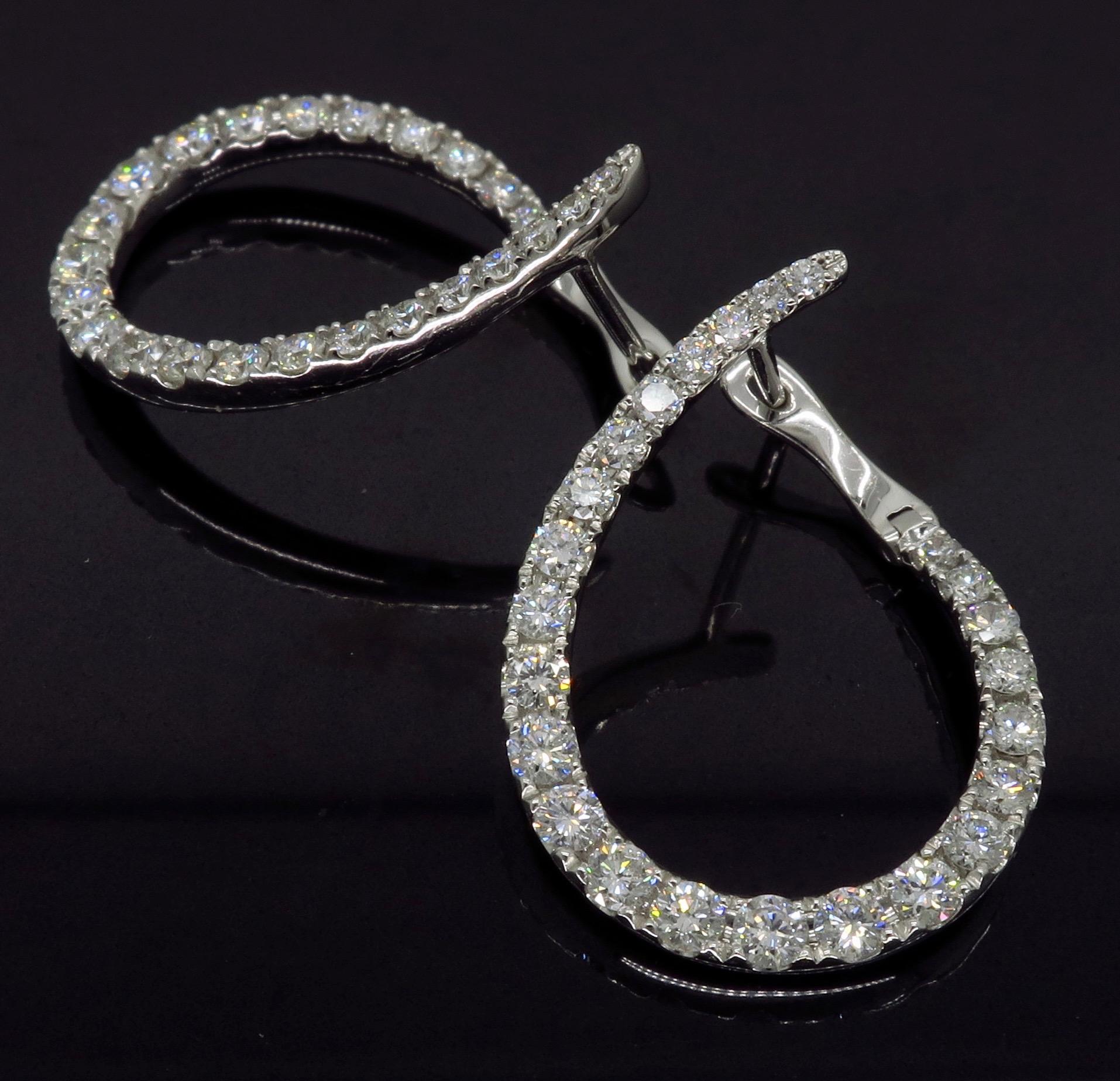 Diamond Fashion Earrings in 18 Karat White Gold 4