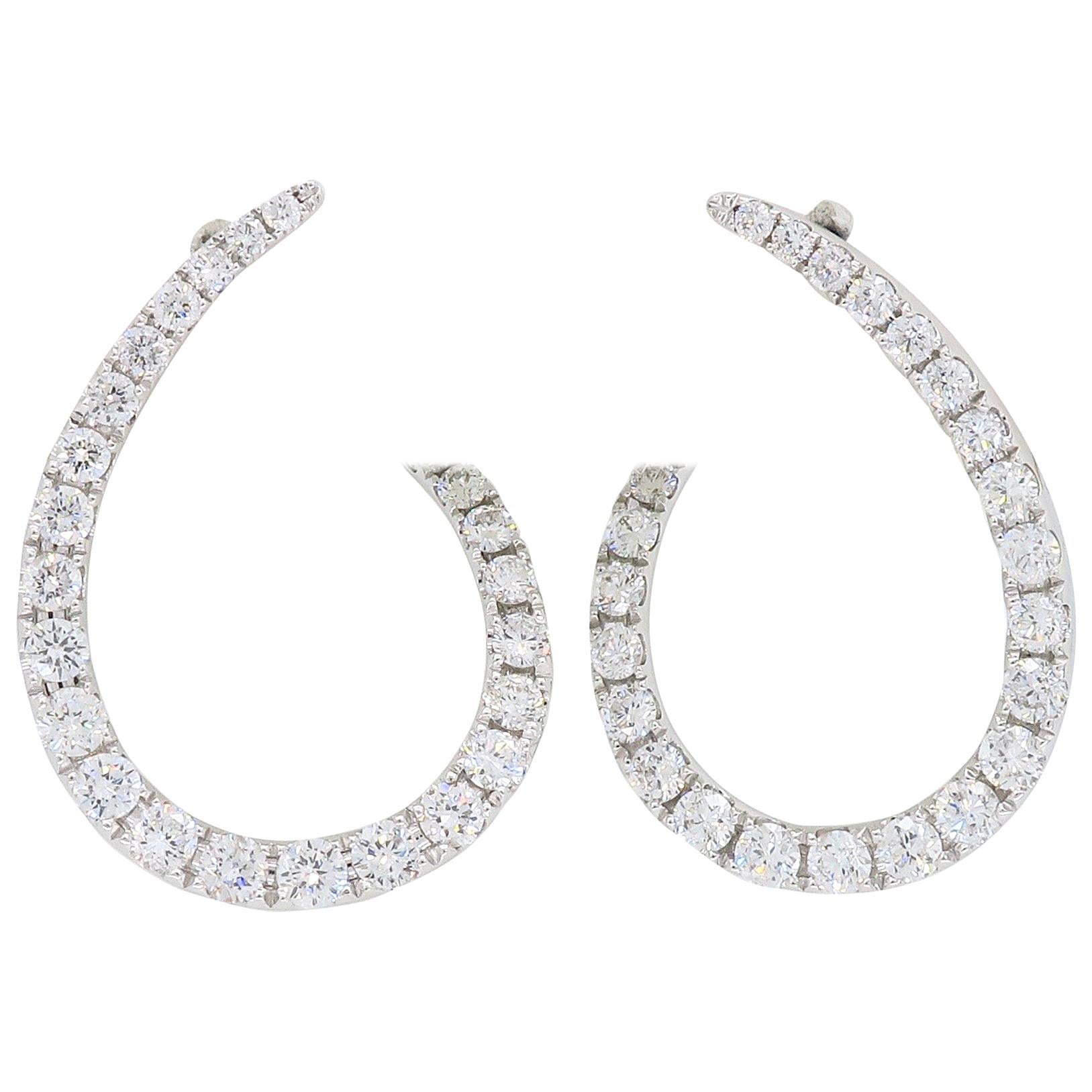 Diamond Fashion Earrings in 18 Karat White Gold