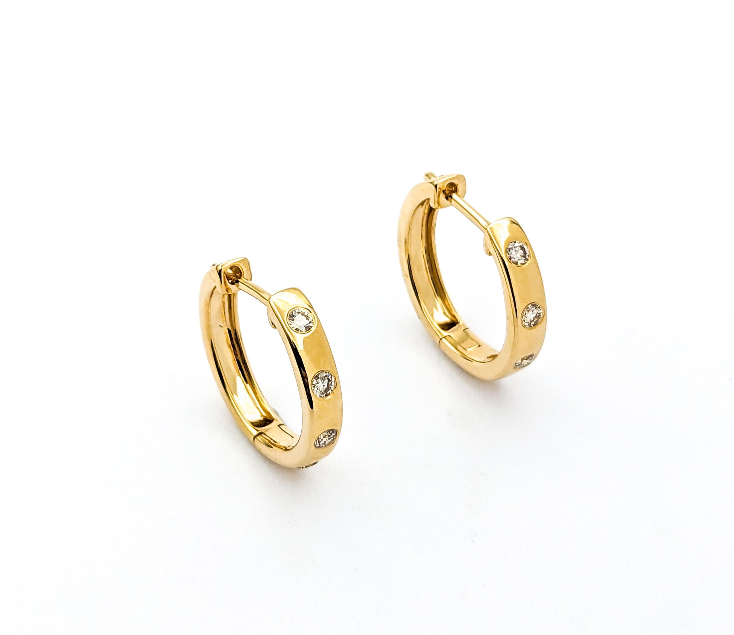 Diamond Fashion Earrings In Yellow Gold For Sale 4