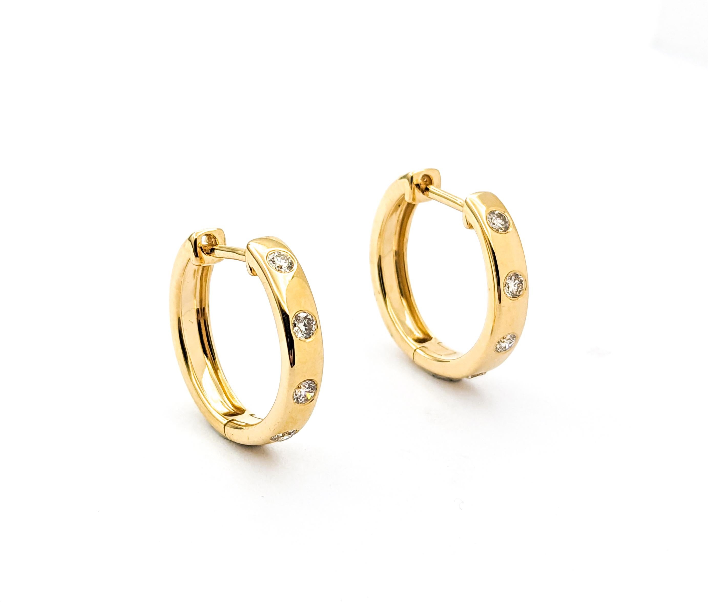 Diamond Fashion Earrings In Yellow Gold For Sale 5