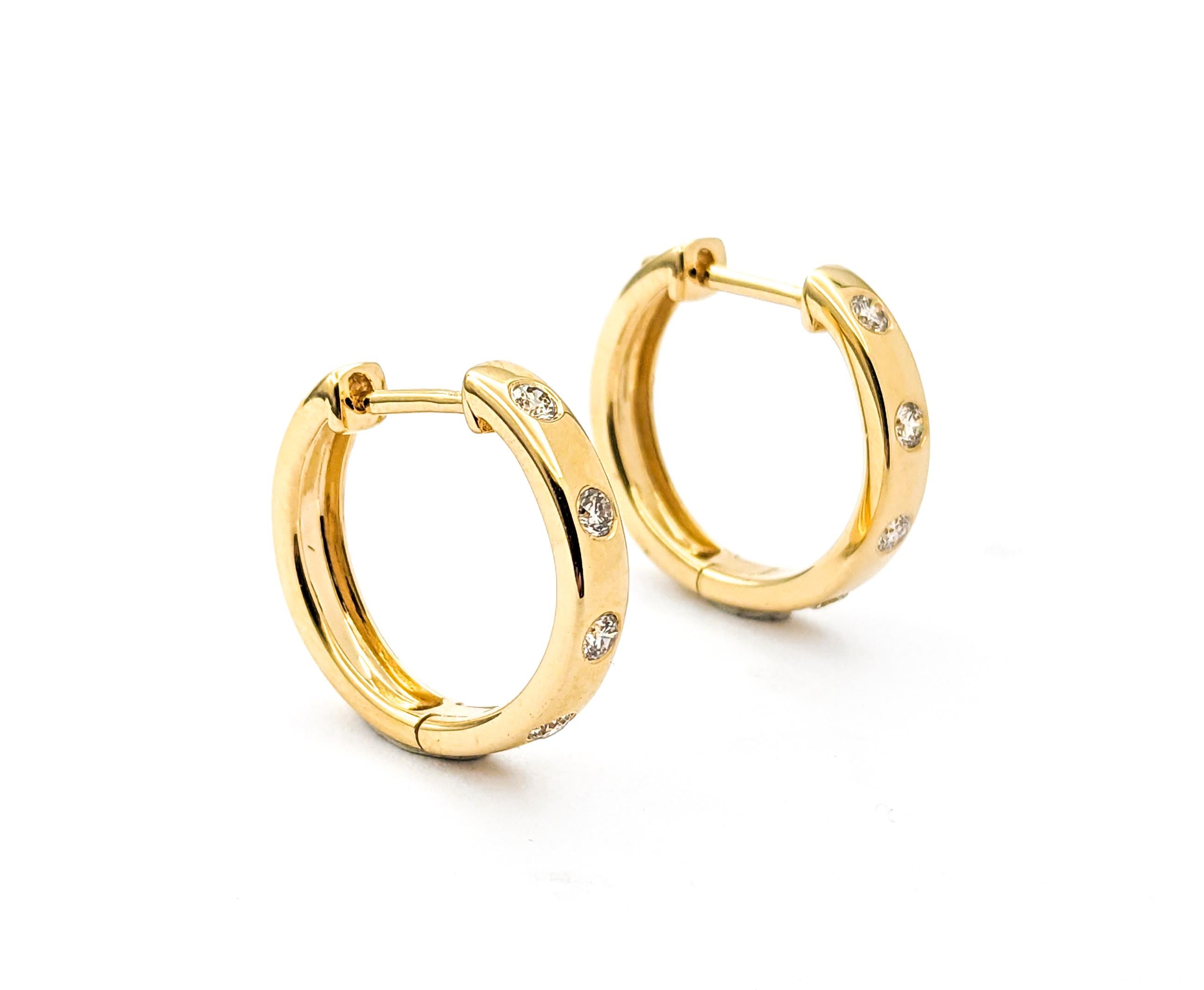 Diamond Fashion Earrings In Yellow Gold For Sale 3