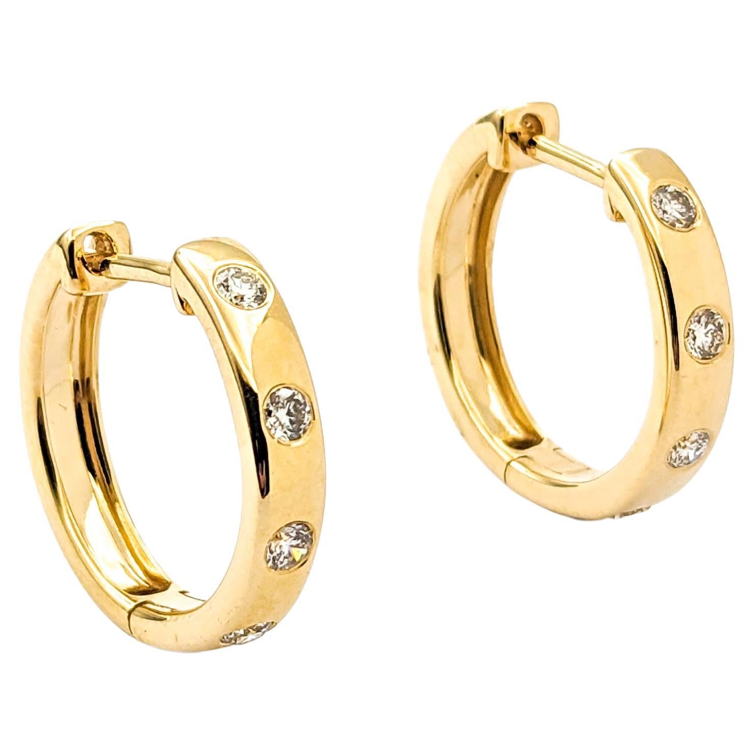 Diamond Fashion Earrings In Yellow Gold For Sale