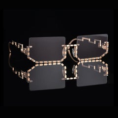 Diamond Fashion Geometric High-End Sunglasses in 18kt Rose Gold