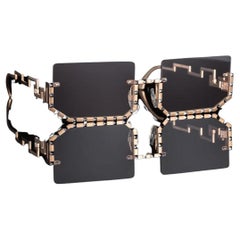 Diamond Fashion Geometric High-End Sunglasses in 18kt Rose Gold
