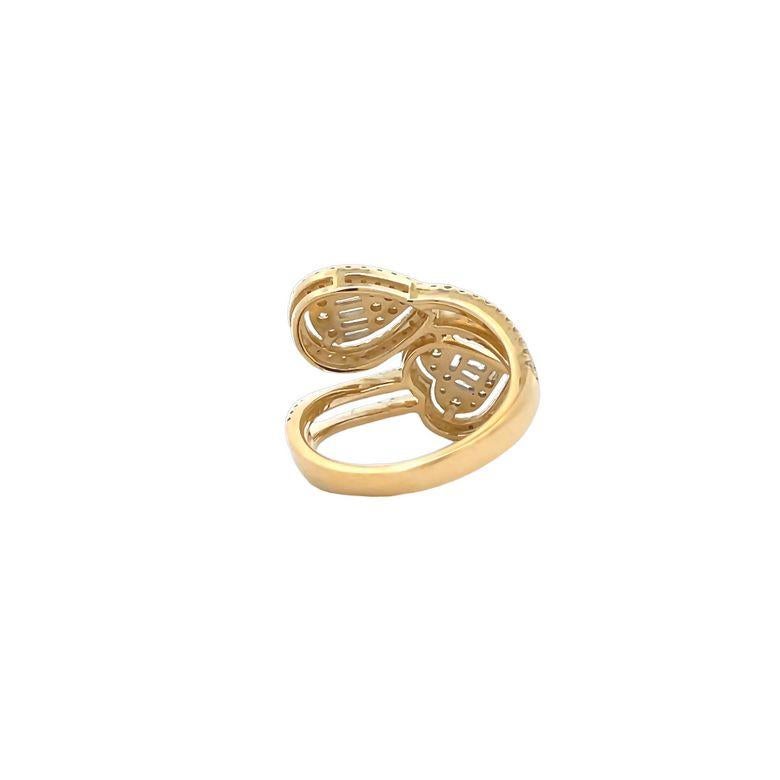 Round Cut Diamond Fashion Ring 1.03CT 14k Yellow Gold For Sale