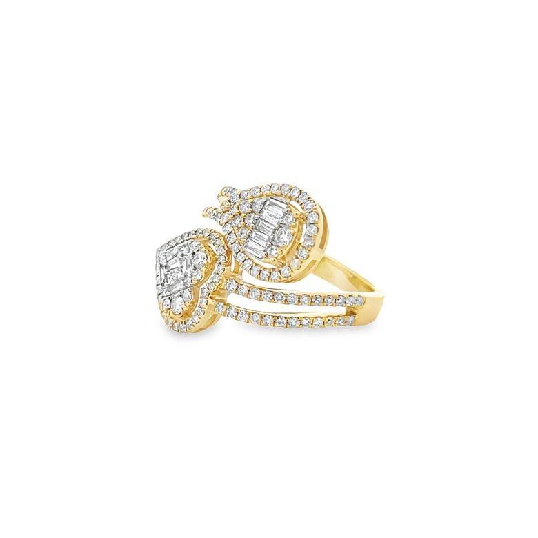 Women's Diamond Fashion Ring 1.03CT 14k Yellow Gold For Sale