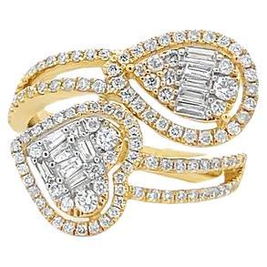 Diamond Fashion Ring 1.03CT 14k Yellow Gold For Sale