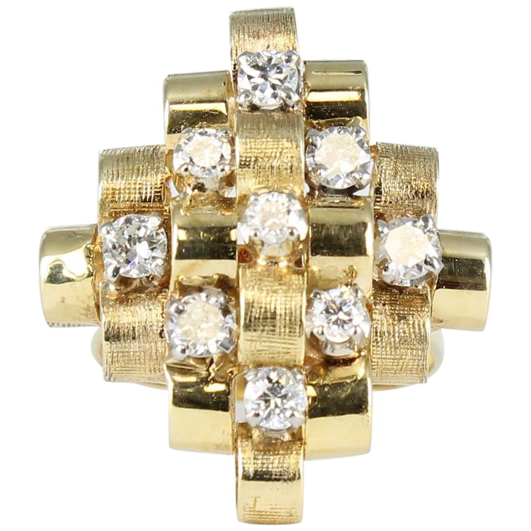 Diamond Fashion Ring in 14 Karat Yellow Gold