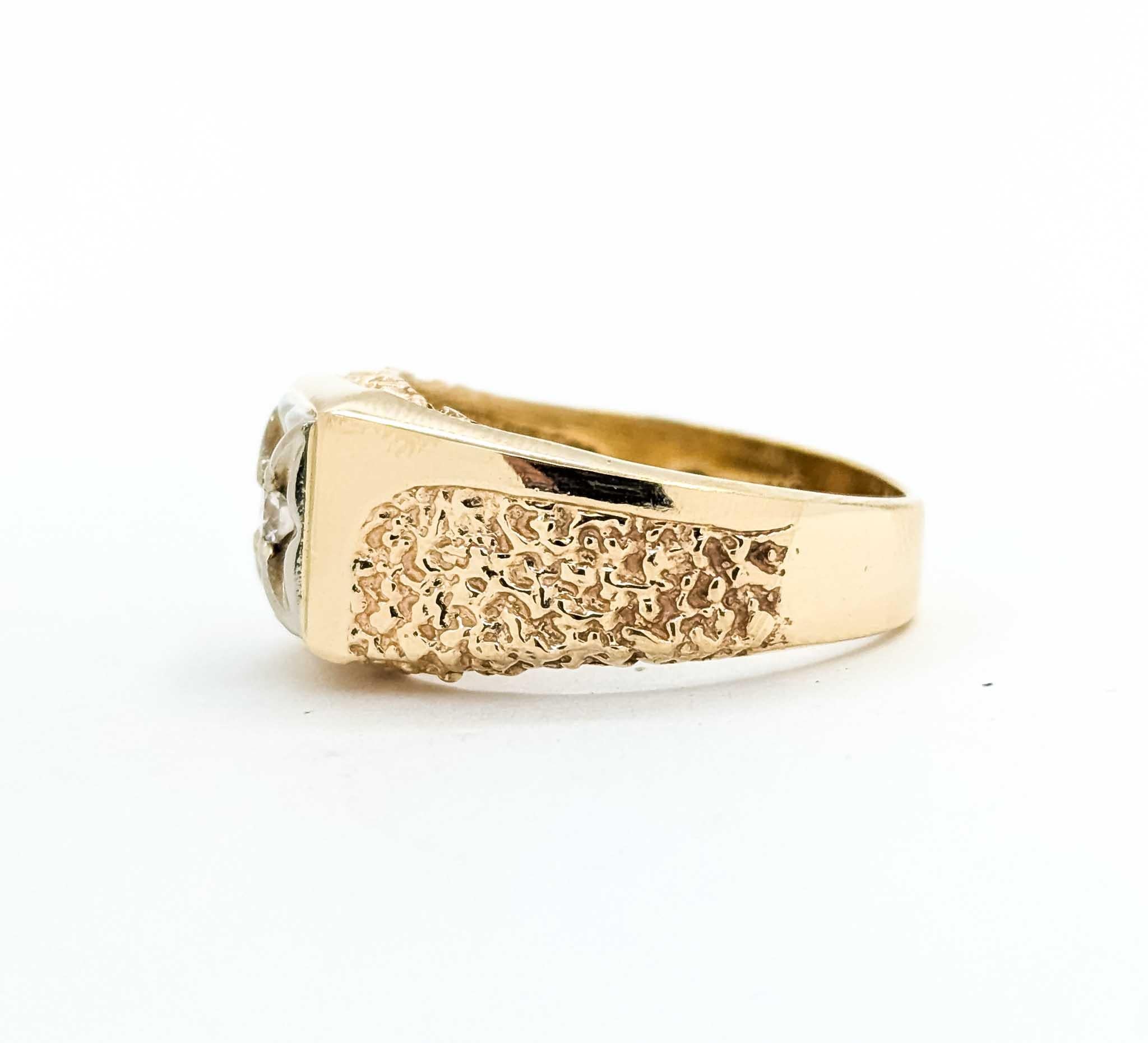 Diamant-Mode-Ring in 14k Gelbgold (Zeitgenössisch) im Angebot