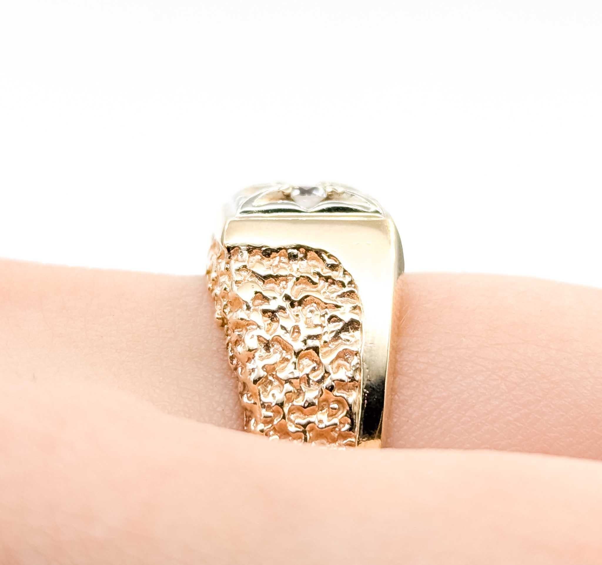Diamant-Mode-Ring in 14k Gelbgold (Rundschliff) im Angebot