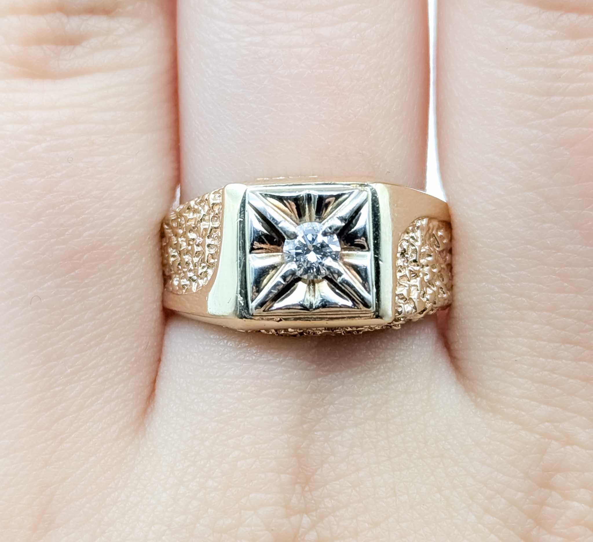 Diamant-Mode-Ring in 14k Gelbgold Damen im Angebot