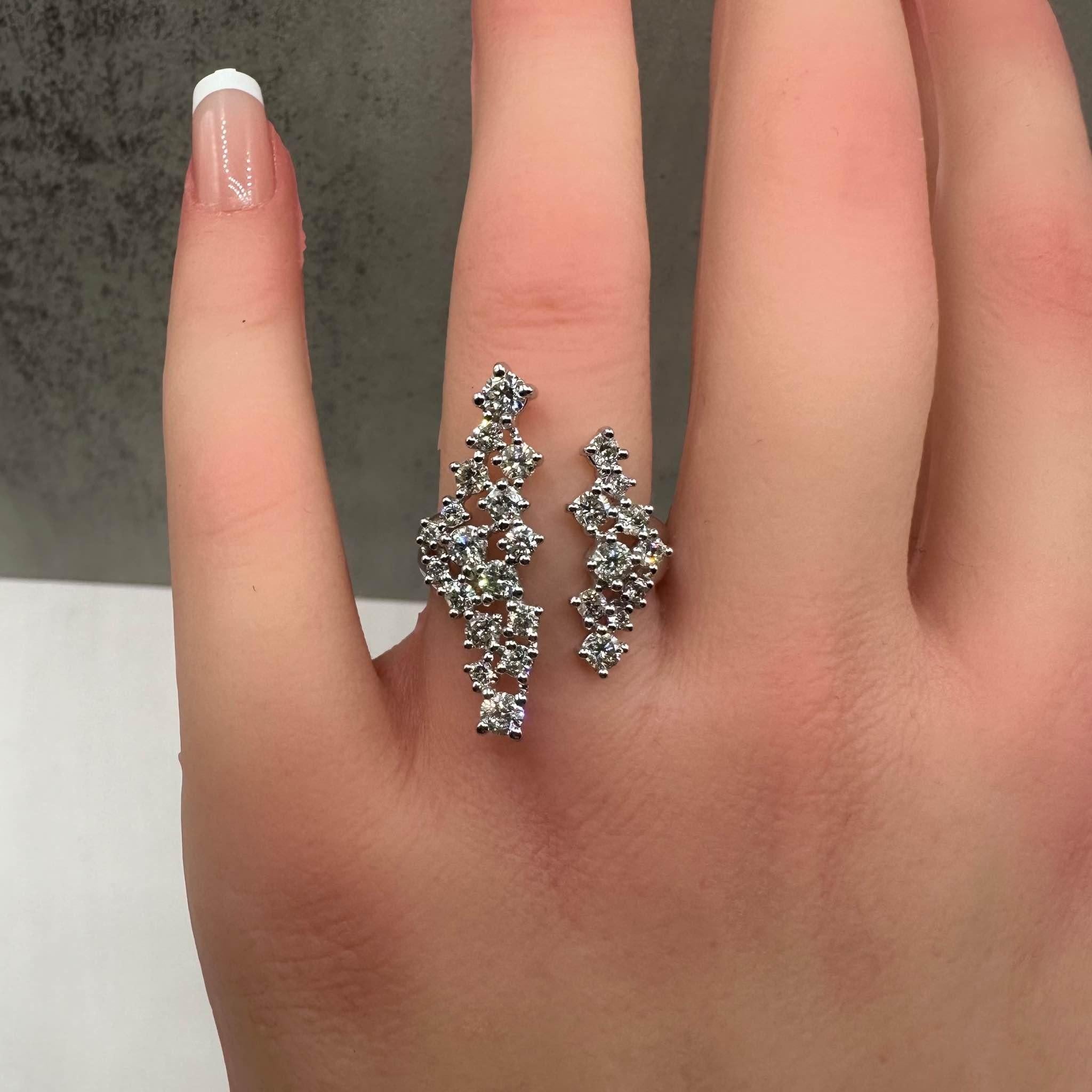 Anello con diamanti in oro bianco 14kt - 1,50ctw HI SI2-I1, misura 7 In condizioni Nuovo in vendita a West Hempstead, NY