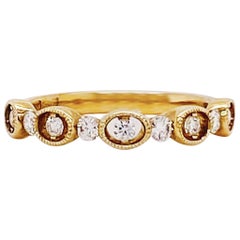 Diamond Fashion Stackable Band 14K Yellow Gold 0.29 Carat Diamond Wedding Band