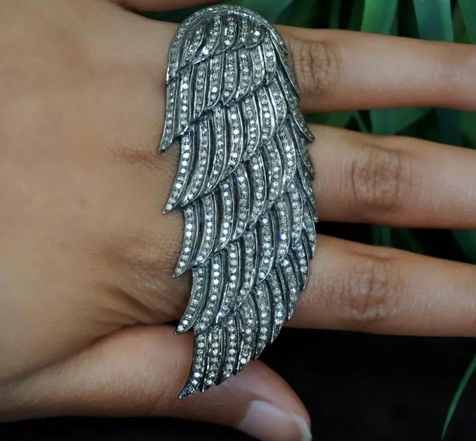 Diamond Feather Shaped Ring 925 Silver Designer Diamond Ring Vintage Ring Band
Light weight can be worn everyday

Additional information:
Condition: New with tags: A brand-new, unused, and unworn item (including handmade items) in the original