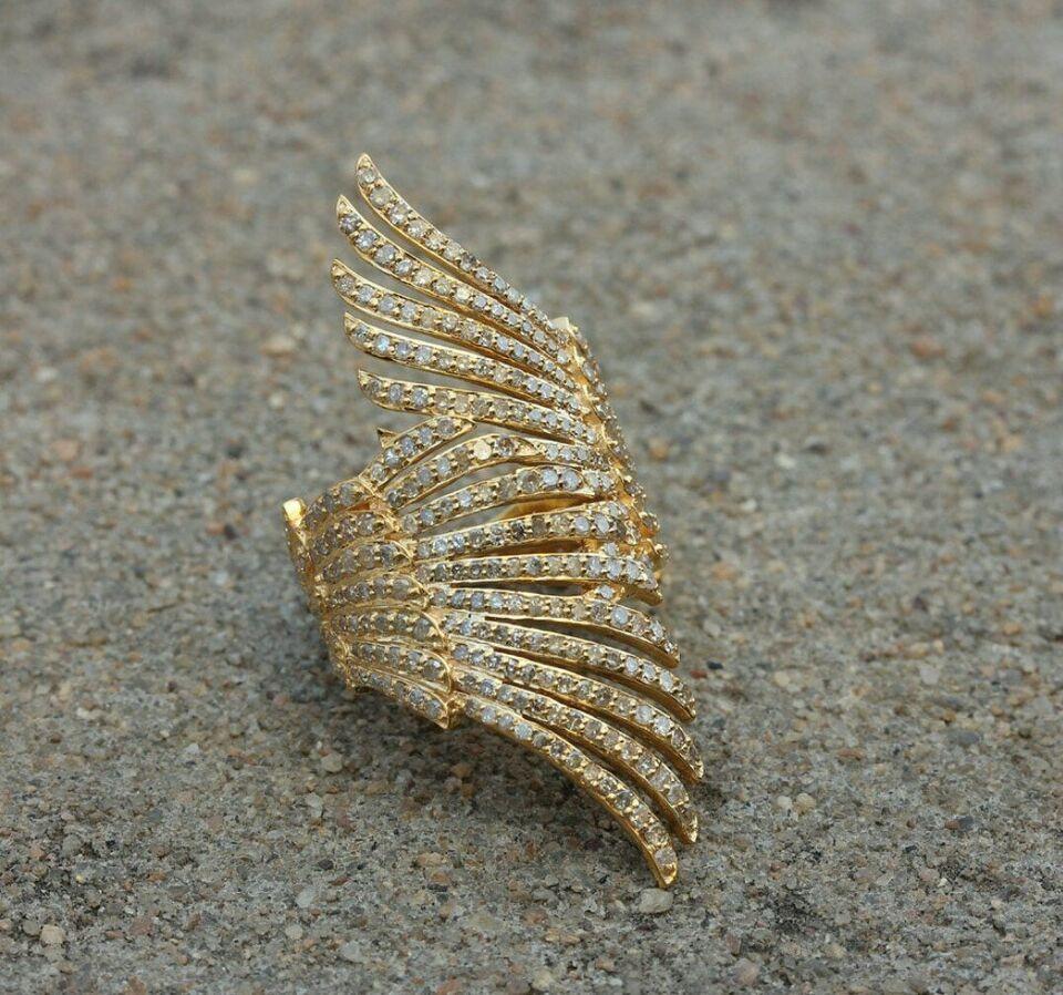 Diamond Feather Wrap Ring 14k Solid Gold Vintage Designer Anniversary Gift Ring
Light weight can be worn everyday

Additional information:
Condition: New with tags: A brand-new, unused, and unworn item (including handmade items) in the original