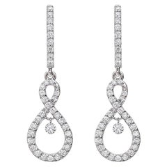 Diamond Figure-8 Drop Earrings