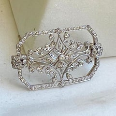 Diamond Filigree Platinum Brooch