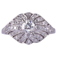 Antique Diamond Filigree Platinum Ring