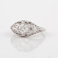Diamond Filigree White Gold Ring