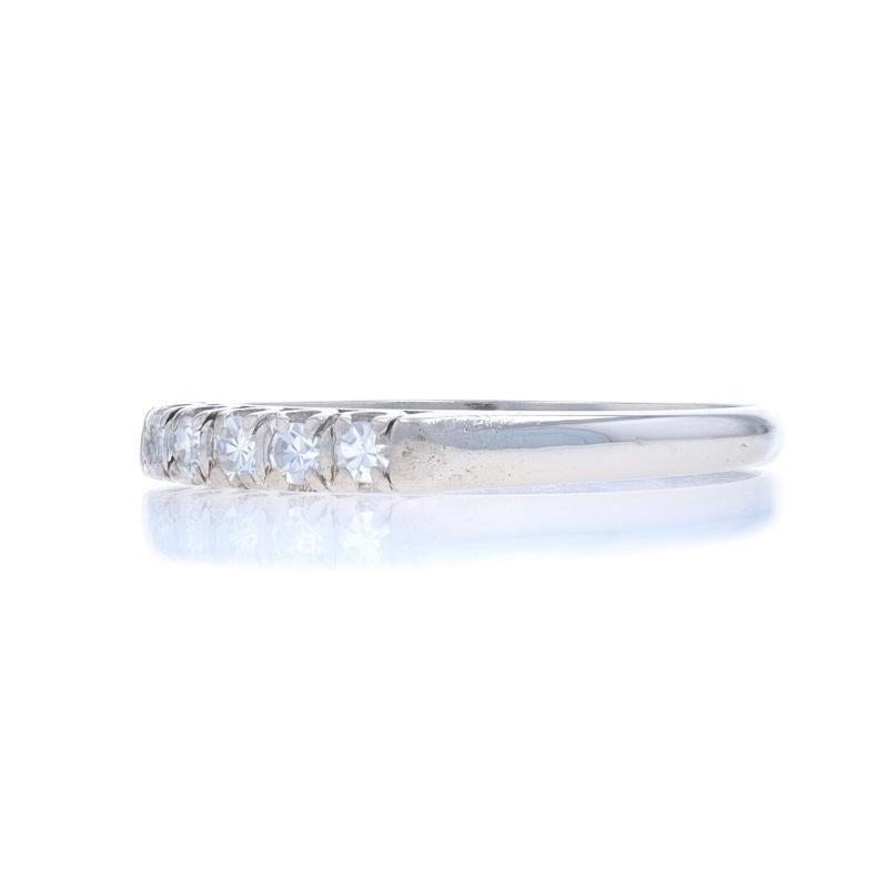 Diamond Five-Stone Wedding Band - 950 Single .15ctw Ring In Excellent Condition For Sale In Greensboro, NC
