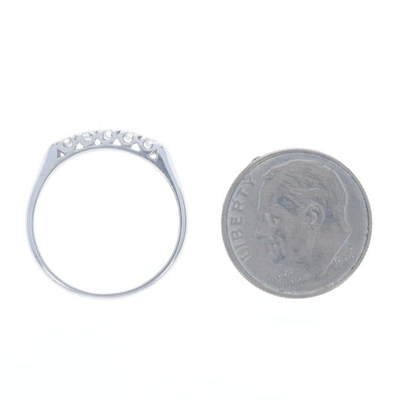 Diamond Five-Stone Wedding Band - 950 Single .15ctw Ring For Sale 1