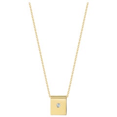 Diamond Flag 18 Karat Yellow Gold Necklace