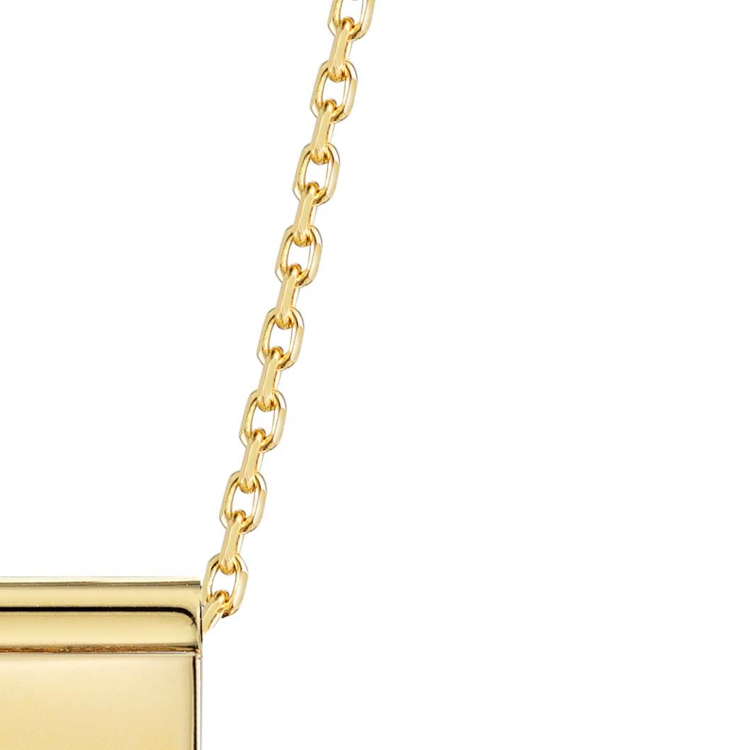 Diamond Flag 18 Karat Yellow Gold Necklace In New Condition For Sale In New York, NY