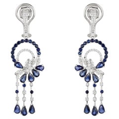 0.70ct Diamond Flare 14K White Gold Radiant Drop Earrings