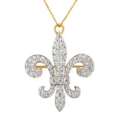 Diamond Fleur-de-lis Brooch